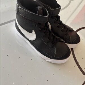 Kids Black and White High-Top Sneakers